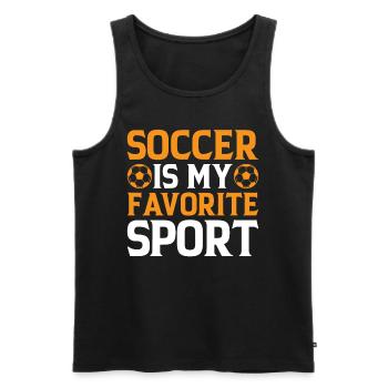 Soccer Is My Favorite Sport - Soccer Player Soccer - Männer Premium Bio Tank Top - Schwarz - Vorne - Michal (187cm)