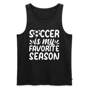 Le soccer est ma saison préférée - Soccer Lover Soccer - Débardeur bio Premium Homme - noir - Devant - Michal (187cm)