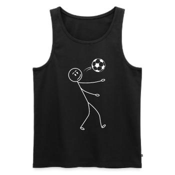 Funny Soccer Stick Figure Soccer Player - Men's Premium Organic Tank Top - black - Front - AI Model Male 178 light (178cm)