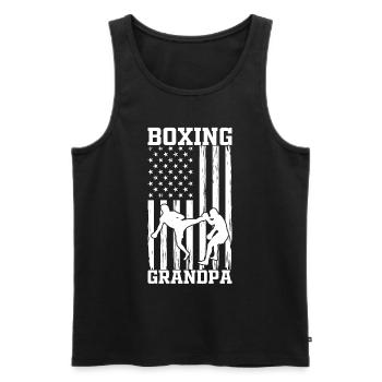 Boxing Flag Boxing Grandpa Martial Arts Boxing Gra - Men's Premium Organic Tank Top - black - Front - AI Model Male 178 light (178cm)