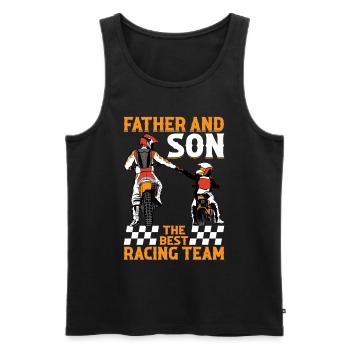 Père et fils La meilleure équipe de course - Motocross Mar - Débardeur bio Premium Homme - noir - Devant - AI Model Male 178 light (178cm)