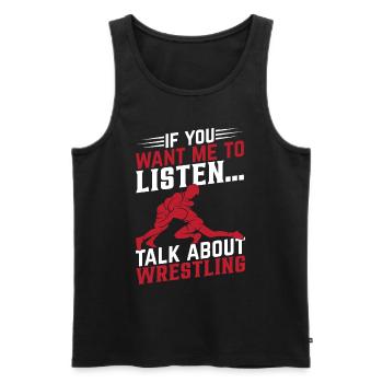 Wrestling Wrestler Wrestle Martial Arts Wrestling - Männer Premium Bio Tank Top - Schwarz - Vorne - AI Model Male 178 light (178cm)