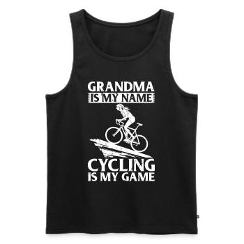 Grandma Is My Name Cycling Is My Game - Road Bike - Men's Premium Organic Tank Top - black - Front - AI Model Male 178 light (178cm)