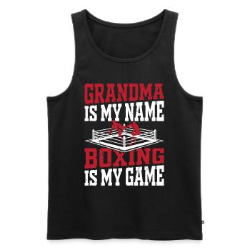 Boxing Grandma is my Name Boxing is my Game - Boxi - Männer Premium Bio Tank Top - Schwarz - Vorne - Michal (187cm)