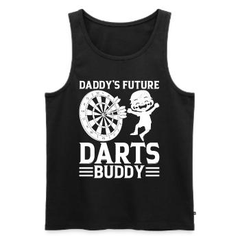 Darts Baby Darts Player Boy - Daddy's Future Darts - Männer Premium Bio Tank Top - Schwarz - Vorne - Michal (187cm)