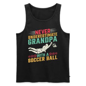 Soccer - Never Underestimate Grandpa With A Soccer - Men's Premium Organic Tank Top - black - Front - Michal (187cm)
