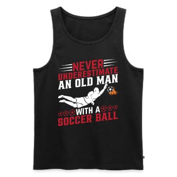 Soccer Player Grandpa Soccer Lover - Soccer Grandp - Männer Premium Bio Tank Top - Schwarz - Vorne - AI Model Male 178 light (178cm)