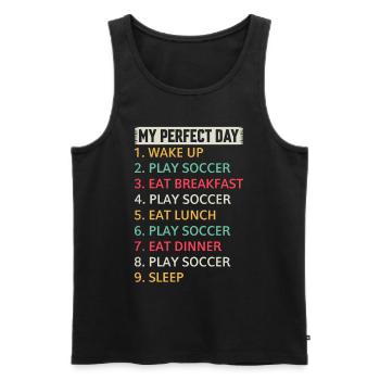 Soccer My Perfect Day Soccer Player Soccer - Männer Premium Bio Tank Top - Schwarz - Vorne - AI Model Male 178 light (178cm)