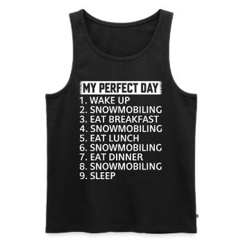 My Perfect Day - Snowmobiling Day Plan Snowmobile - Männer Premium Bio Tank Top - Schwarz - Vorne - Michal (187cm)