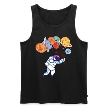 Aerospace Solar System Planets Funny Astronaut - Men's Premium Organic Tank Top - black - Front - Michal (187cm)