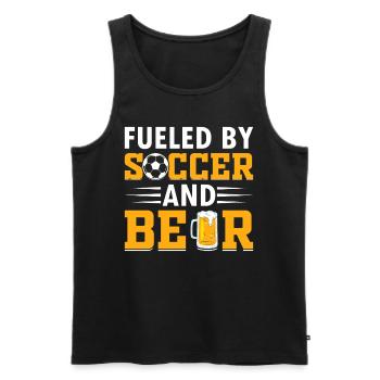 Soccer Lover - Fueled By Soccer And Beer - Soccer - Men's Premium Organic Tank Top - black - Front - Michal (187cm)