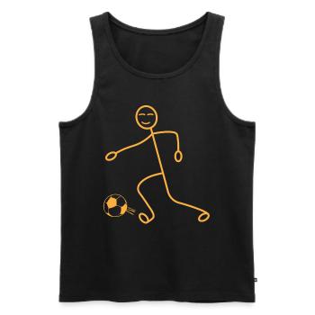 Soccer Stick Figure Soccer Player - Funny Soccer - Männer Premium Bio Tank Top - Schwarz - Vorne - AI Model Male 178 light (178cm)