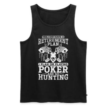 Plan de retraite des joueurs de poker Jouer au poker et à Hunti - Débardeur bio Premium Homme - noir - Devant - AI Model Male 178 light (178cm)