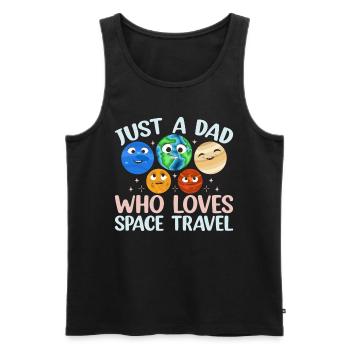 Aerospace - Just A Dad Who Loves Space Travel - Männer Premium Bio Tank Top - Schwarz - Vorne - Michal (187cm)