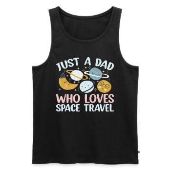 Aerospace Daddy - Just A Dad Who Loves Space Trave - Männer Premium Bio Tank Top - Schwarz - Vorne - Michal (187cm)