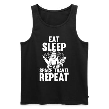 Eat Sleep Space Travel Repeat - Space Rocket Ship - Men's Premium Organic Tank Top - black - Front - AI Model Male 178 light (178cm)