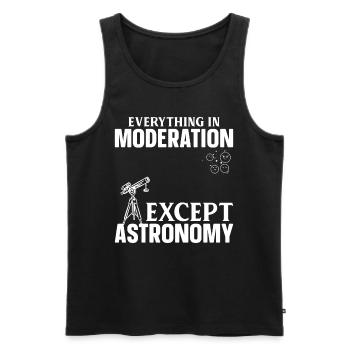 Planet Astronomy Everything In Moderation Except A - Men's Premium Organic Tank Top - black - Front - AI Model Male 178 light (178cm)