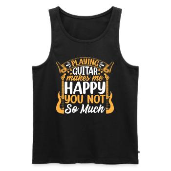 Playing Guitar Makes Me Happy You Not So Much - Gu - Männer Premium Bio Tank Top - Schwarz - Vorne - Michal (187cm)