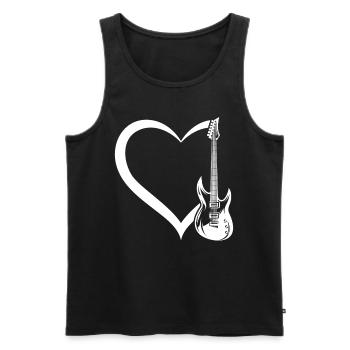 Guitar In Heart - Bass Guitar Heart Electric Guita - Men's Premium Organic Tank Top - black - Front - Michal (187cm)