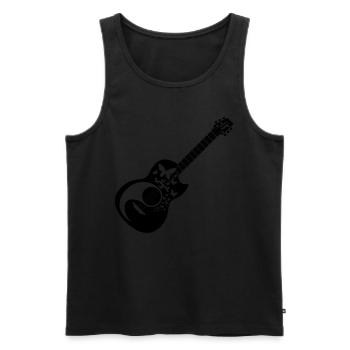 Basse Coeur Basse Guitariste Basse Guita - Débardeur bio Premium Homme - noir - Devant - Michal (187cm)