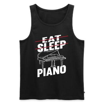 Funny Piano Player Pianist Musician - Eat Sleep Pi - Men's Premium Organic Tank Top - black - Front - Michal (187cm)
