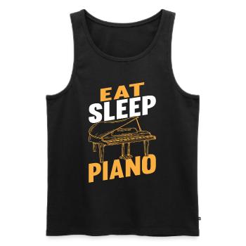 Eat Sleep Piano - Funny Piano Player Pianist - Men's Premium Organic Tank Top - black - Front - Michal (187cm)