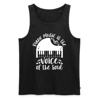 Piano Music Is The Voice Of The Soul - Piano Playe - Men's Premium Organic Tank Top - black - Front - Michal (187cm)