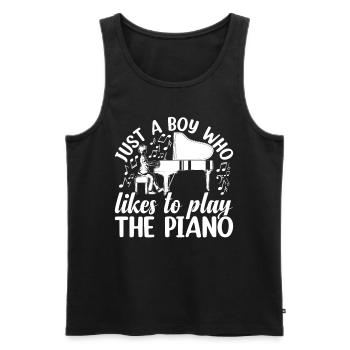 Just A Boy Who Likes To Playing The Piano - Claviers - Débardeur bio Premium Homme - noir - Devant - Michal (187cm)