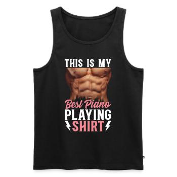 C’est ma meilleure chemise de piano - Piano Keyboa - Débardeur bio Premium Homme - noir - Devant - Michal (187cm)