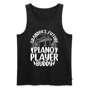 Grandpa's Future Piano Player Buddy Piano Keyboard - Männer Premium Bio Tank Top - Schwarz - Vorne - Michal (187cm)