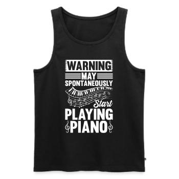 Pianist - Warning May Spontaneously Start Playing - Men's Premium Organic Tank Top - black - Front - AI Model Male 178 light (178cm)