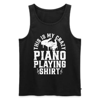 This Is My Crazy Piano Playing Shirt - Pianist Key - Débardeur bio Premium Homme - noir - Devant - Michal (187cm)