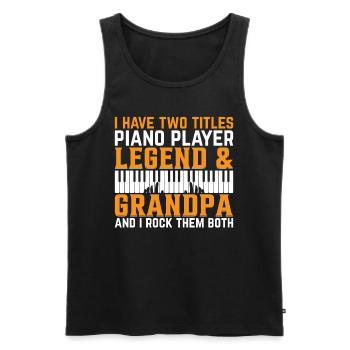 Piano Keyboard Player Grandpa - Keyboardist Grandp - Men's Premium Organic Tank Top - black - Front - Michal (187cm)