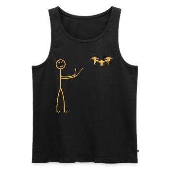Drôle de pilote de drone - Quadcopter Drone Pilot Stick F - Débardeur bio Premium Homme - noir - Devant - Michal (187cm)