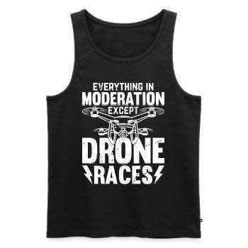 Everything In Moderation Except Drone Races - Dron - Men's Premium Organic Tank Top - black - Front - AI Model Male 178 light (178cm)