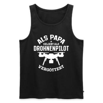 Drohnenpilot - Als Papa geliebt als Drohnenpilot v - Männer Premium Bio Tank Top - Schwarz - Vorne - Michal (187cm)