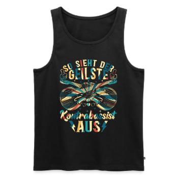 So sieht der Geilste Kontrabassist aus - Kontrabas - Männer Premium Bio Tank Top - Schwarz - Vorne - Michal (187cm)
