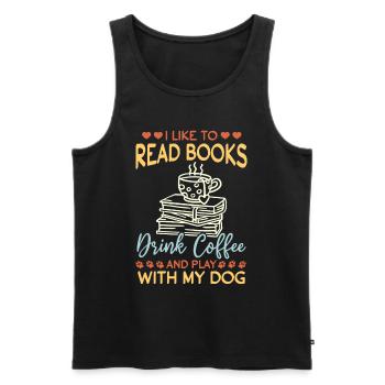 I Like To Read Books - Book Reading Dog Owner Dog - Men's Premium Organic Tank Top - black - Front - Michal (187cm)