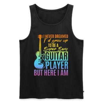Bass Guitar - I'd Grow Up To Be A Super Sexy Guita - Men's Premium Organic Tank Top - black - Front - Michal (187cm)