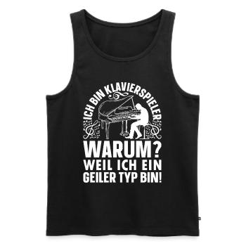 Klavierspieler Pianisten - Ich bin Klavierspieler - Männer Premium Bio Tank Top - Schwarz - Vorne - Michal (187cm)