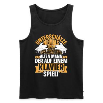 Klavierspieler Großvater Pianist Klavierspieler Op - Männer Premium Bio Tank Top - Schwarz - Vorne - Michal (187cm)