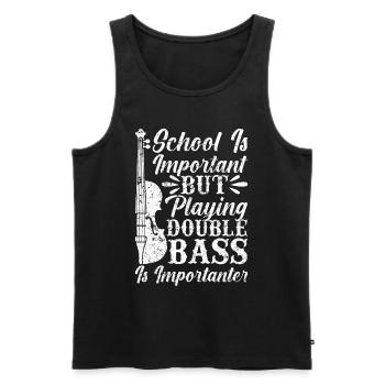 Playing Double Bass - Double Bass School Boys - Men's Premium Organic Tank Top - black - Front - AI Model Male 178 light (178cm)
