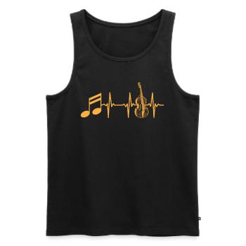 Double Bass Player Double Bassist - Music Note Hea - Männer Premium Bio Tank Top - Schwarz - Vorne - Michal (187cm)