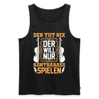 Funny Double Bass Player - Funny Double Bassist - Männer Premium Bio Tank Top - Schwarz - Vorne - Michal (187cm)