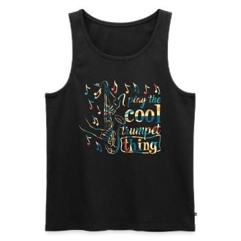 Je joue de la trompette cool Musique de saxophone amour - Débardeur bio Premium Homme - noir - Devant - Michal (187cm)