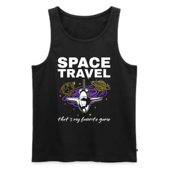 Space Travel That's My Favorite Game I Space Ship - Men's Premium Organic Tank Top - black - Front - Michal (187cm)