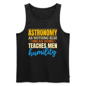 L’astronomie comme rien d’autre ne peut le faire enseigne aux hommes Humil - Débardeur bio Premium Homme - noir - Devant - AI Model Male 178 light (178cm)