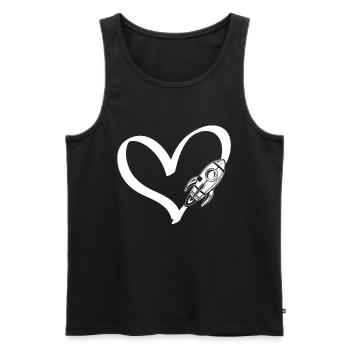 Space Travel Heart Space Rocket Aerospace Space Sh - Männer Premium Bio Tank Top - Schwarz - Vorne - AI Model Male 178 light (178cm)