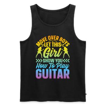 Guitariste Filles Guitariste - Funny Guitar Playe - Débardeur bio Premium Homme - noir - Devant - Michal (187cm)