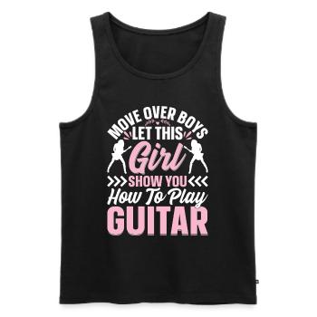 Guitariste Guitariste Filles - Guitariste Fille - Débardeur bio Premium Homme - noir - Devant - Michal (187cm)